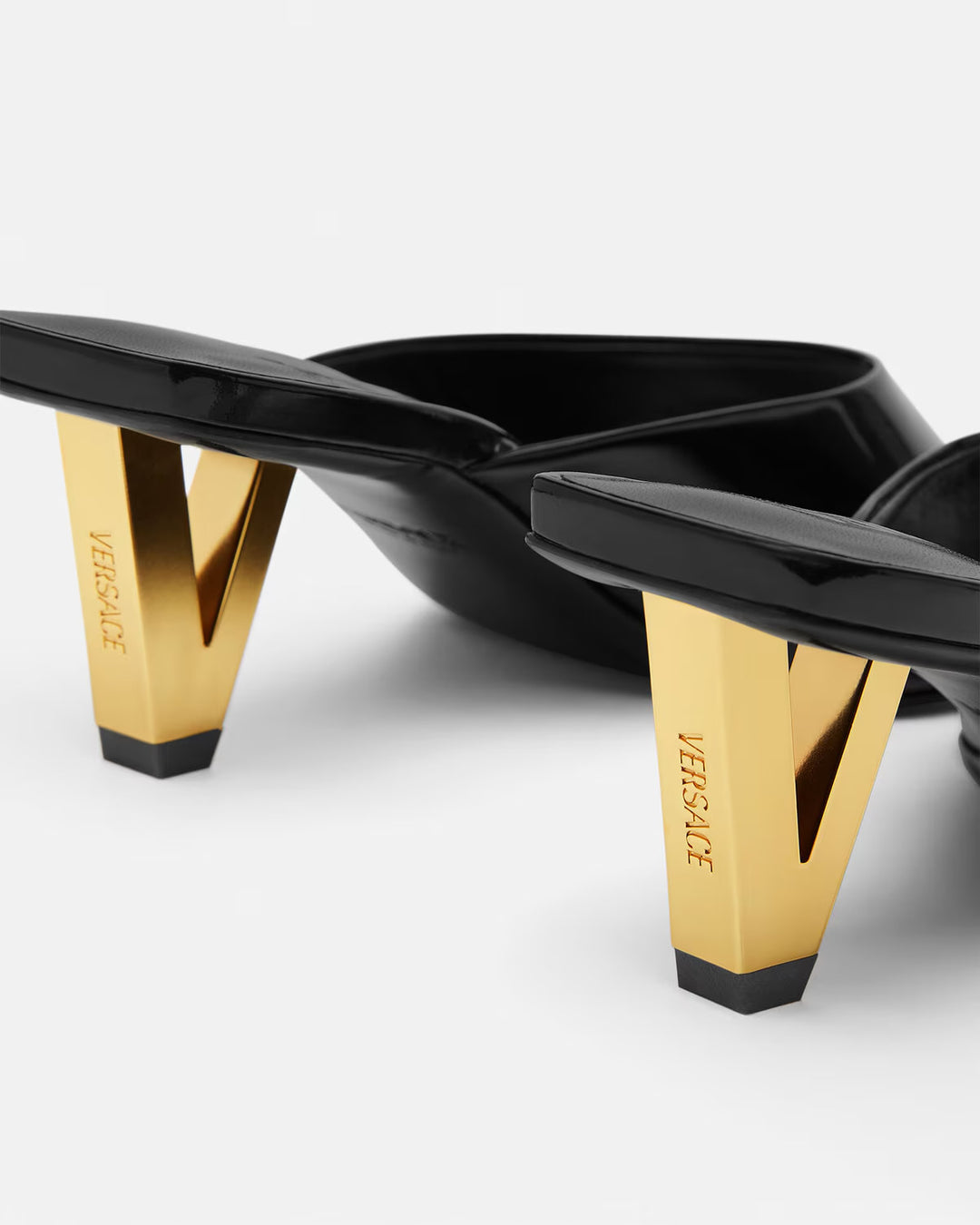 VERSACE V2025 Patent Mules 55 mm