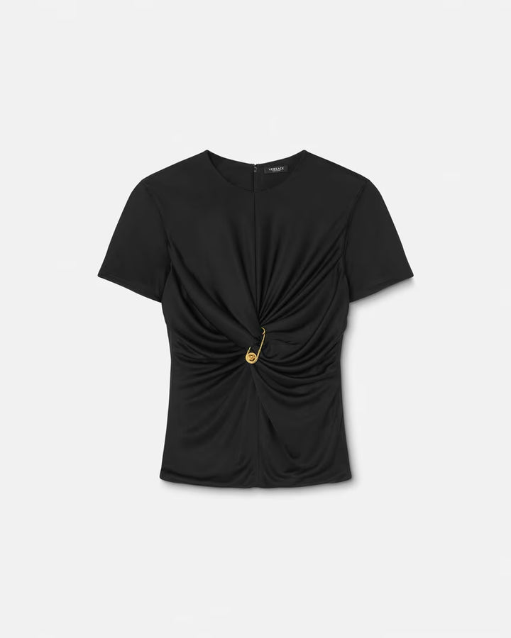 Versace SAFETY PIN GATHERED TOP
