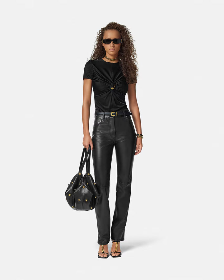 Versace SAFETY PIN GATHERED TOP
