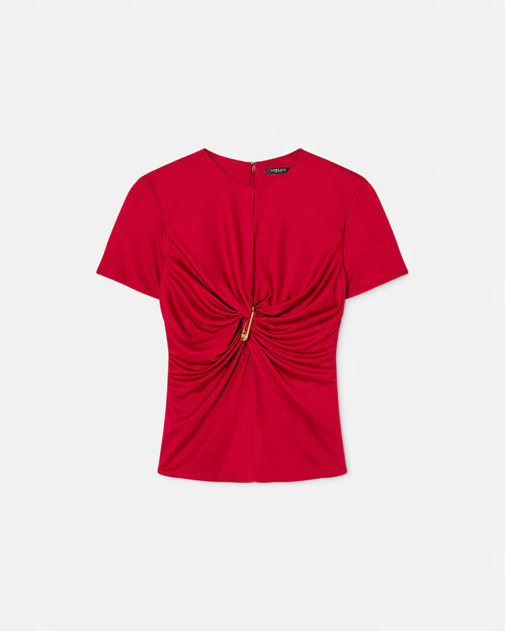 Versace SAFETY PIN GATHERED TOP