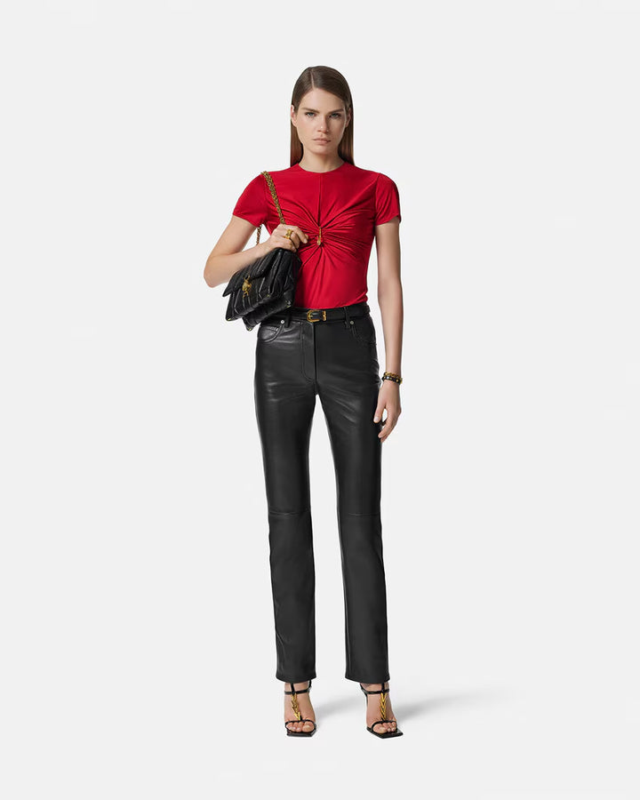 Versace SAFETY PIN GATHERED TOP