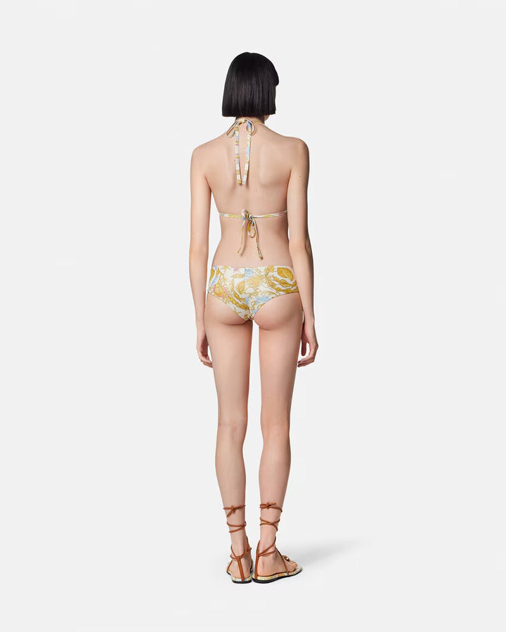 VERSACE Underwater Barocco Metallic Bikini Top