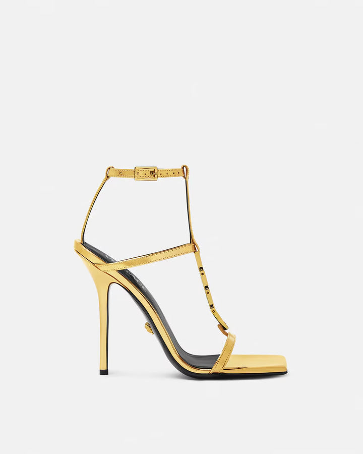 VERSACE V2025 Chain Metallic Sandals 105 mm