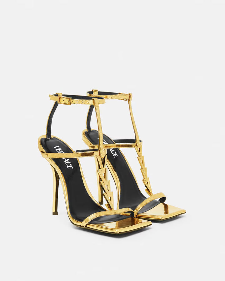 VERSACE V2025 Chain Metallic Sandals 105 mm