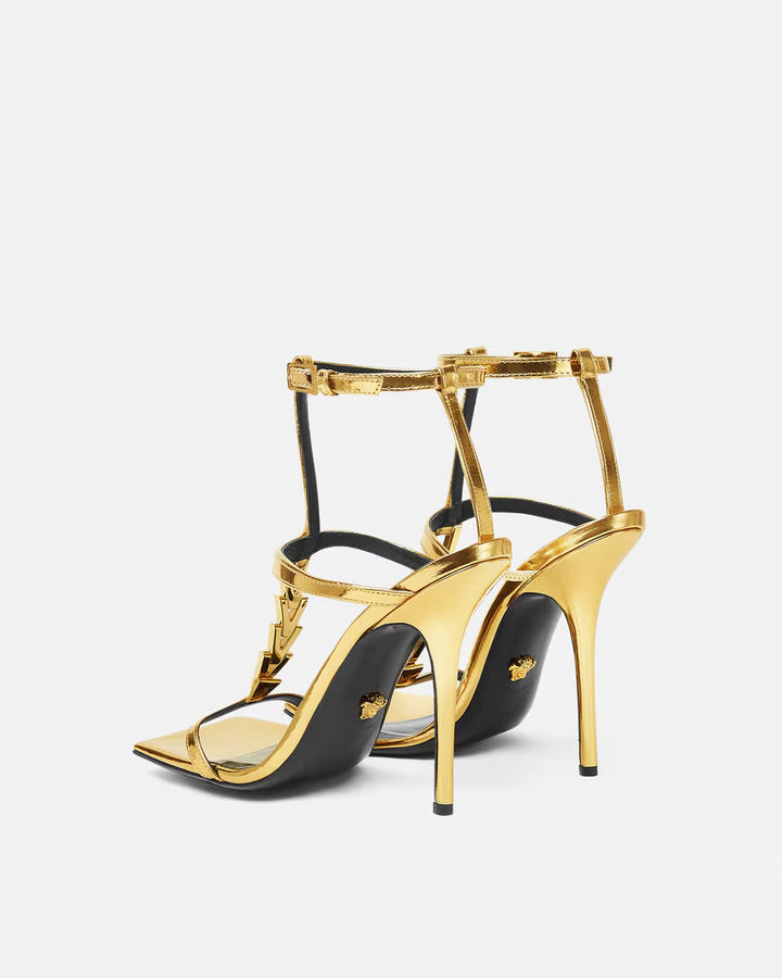 VERSACE V2025 Chain Metallic Sandals 105 mm