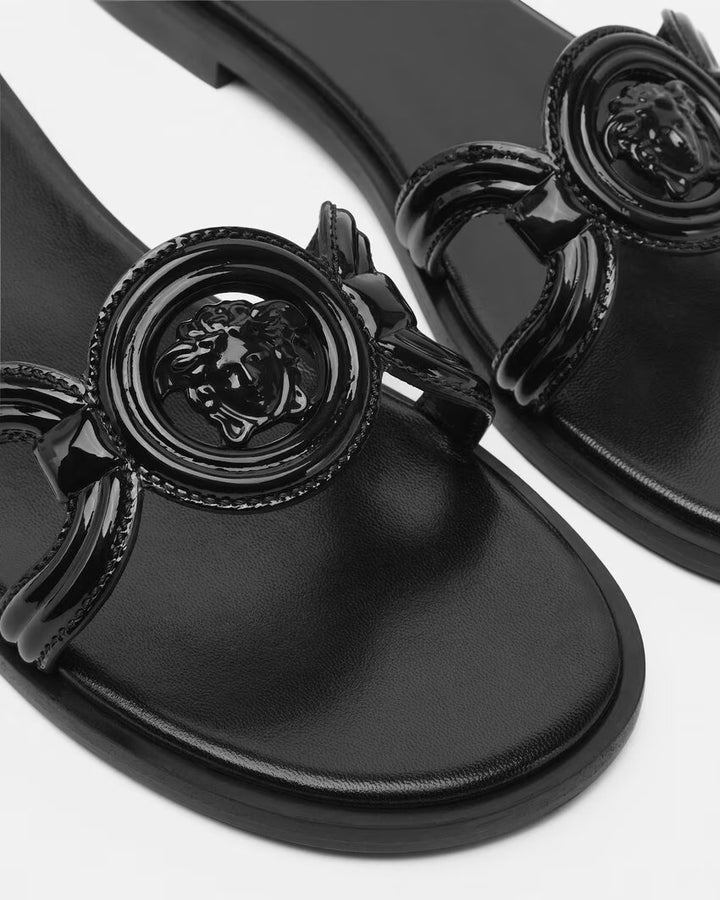 VERSACE Medusa '95 Patent Flat Sandals