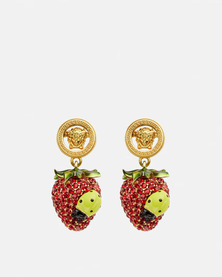 VERSACE Crystal Strawberry Garden Earrings