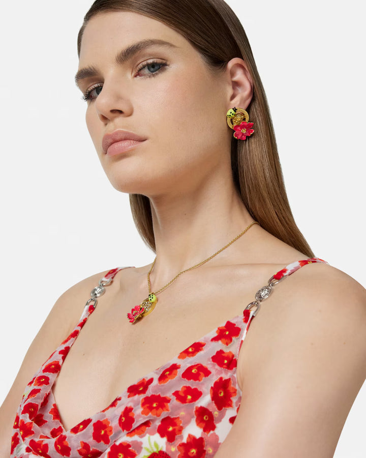 VERSACE Strawberry Garden Stud Earrings