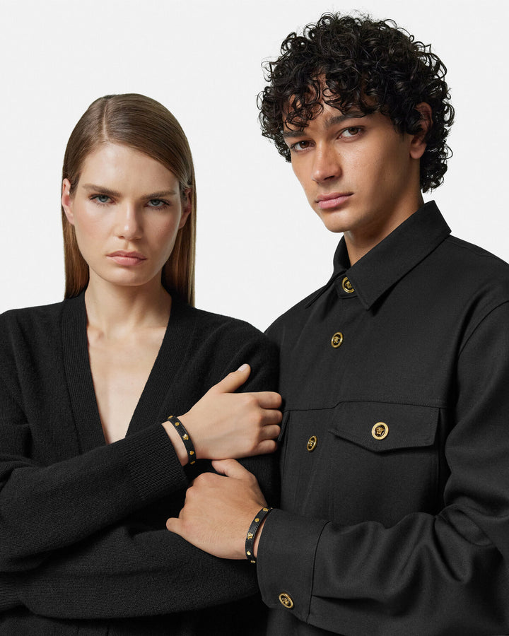 VERSACE MEDUSA LEATHER BRACELET