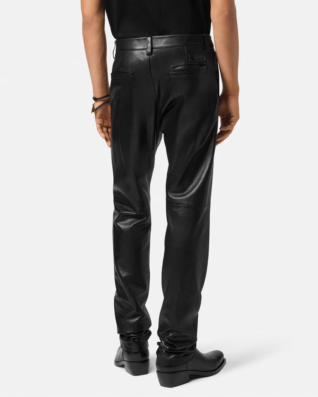 VERSACE Regular-Fit Plongé Leather Pants