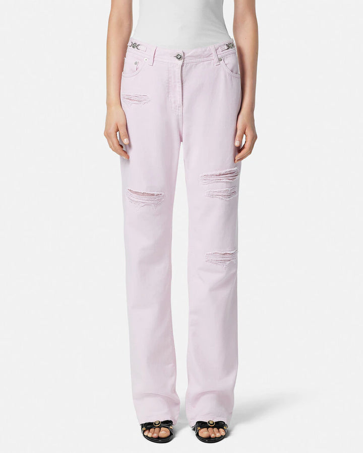 VERSACE MEDUSA '95 METAL MESH BOYFRIEND JEANS