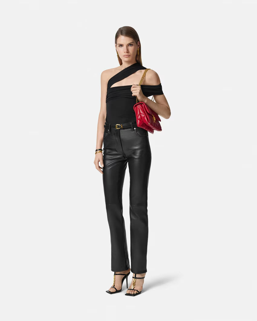 Versace ONE-SHOULDER GATHERED TOP