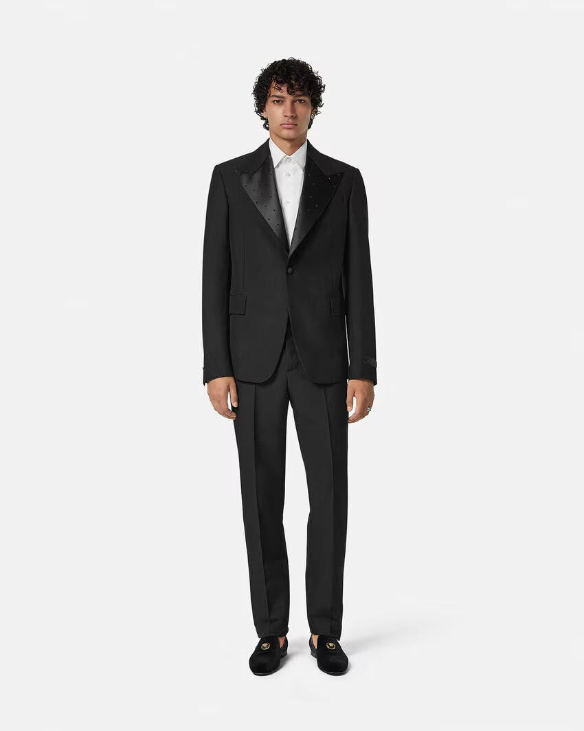 VERSACE Crystal Mohair-Blend Single-Breasted Blazer