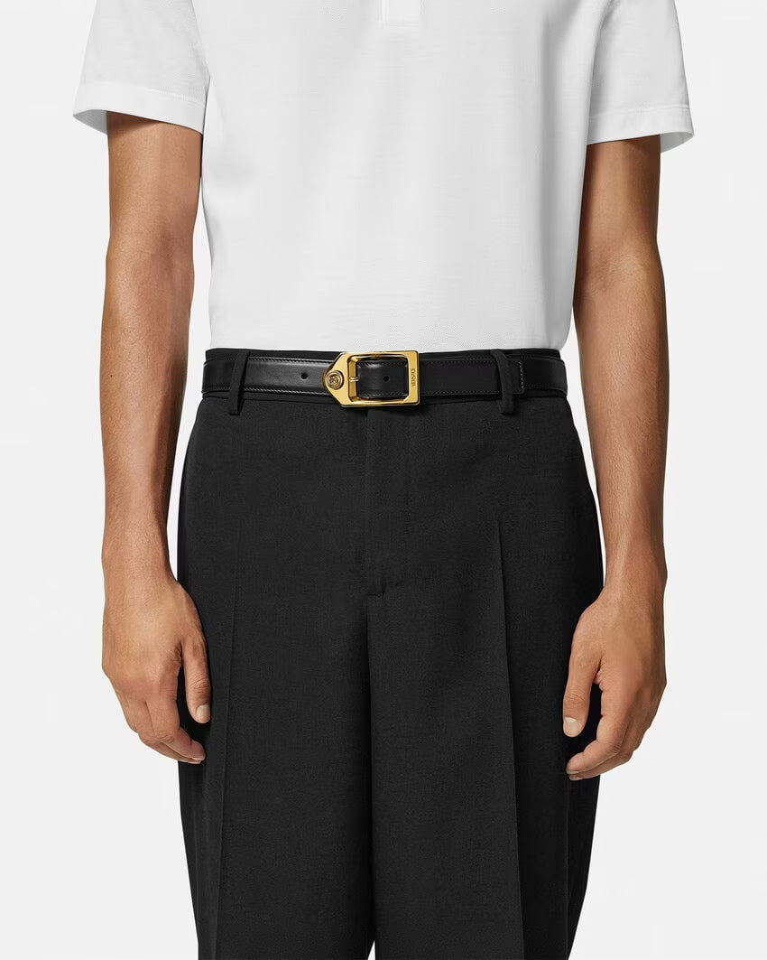 VERSACE Medusa Biggie Leather Belt 1.2"