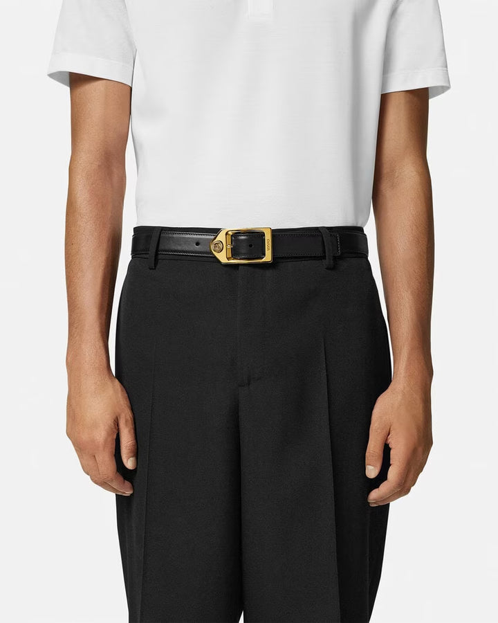 VERSACE Medusa Biggie Leather Belt 1.2"