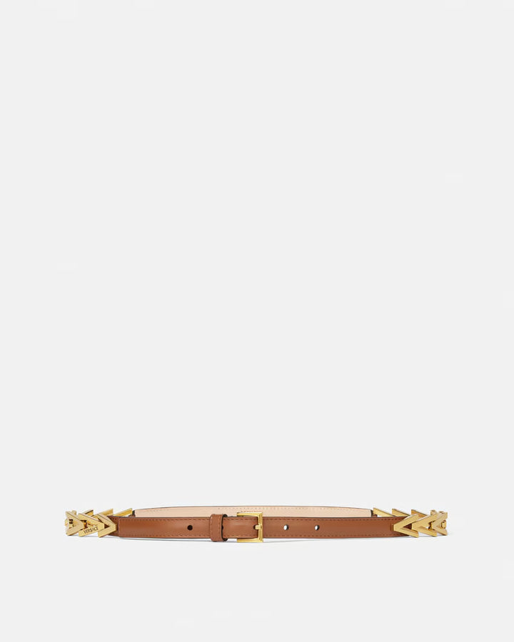 VERSACE V2025 Chain Leather Belt 0.8"