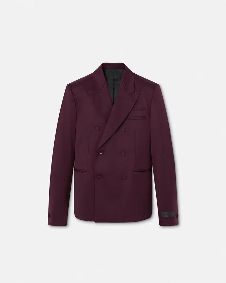 VERSACE Wool Double-Breasted Blazer