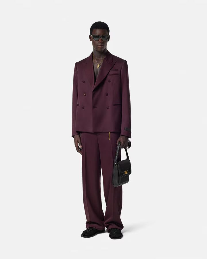 VERSACE Wool Double-Breasted Blazer
