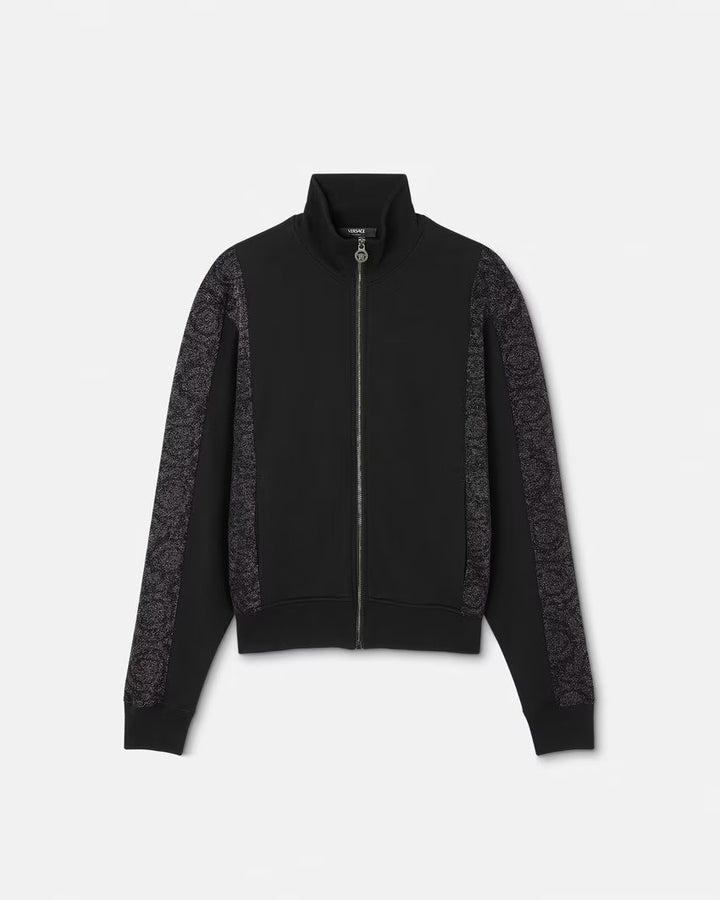 VERSACE Barocco Jacquard Lurex Zip Sweatshirt