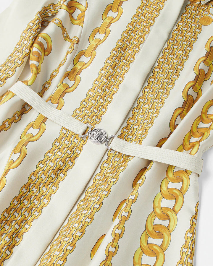 VERSACE TREASURE SILK MINI SHIRT DRESS