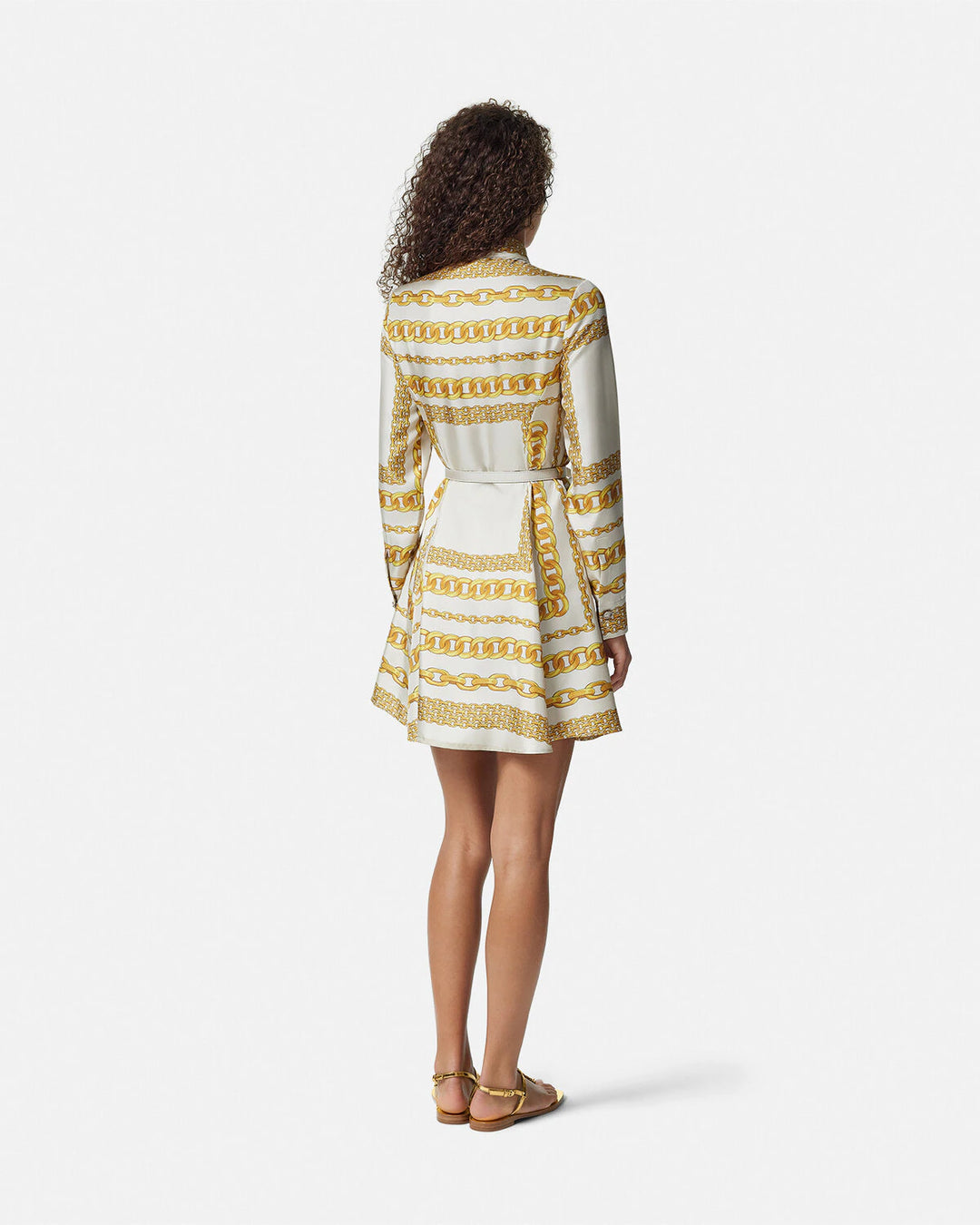 VERSACE TREASURE SILK MINI SHIRT DRESS