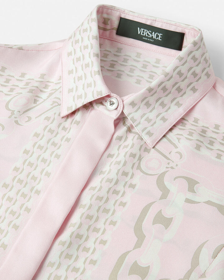 VERSACE TREASURE SILK MINI SHIRT DRESS