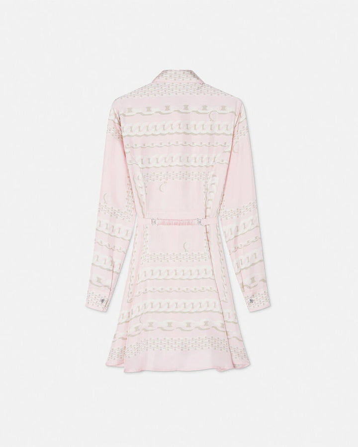VERSACE TREASURE SILK MINI SHIRT DRESS