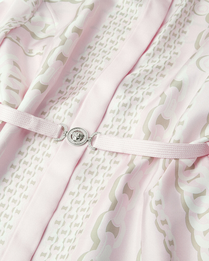 VERSACE TREASURE SILK MINI SHIRT DRESS