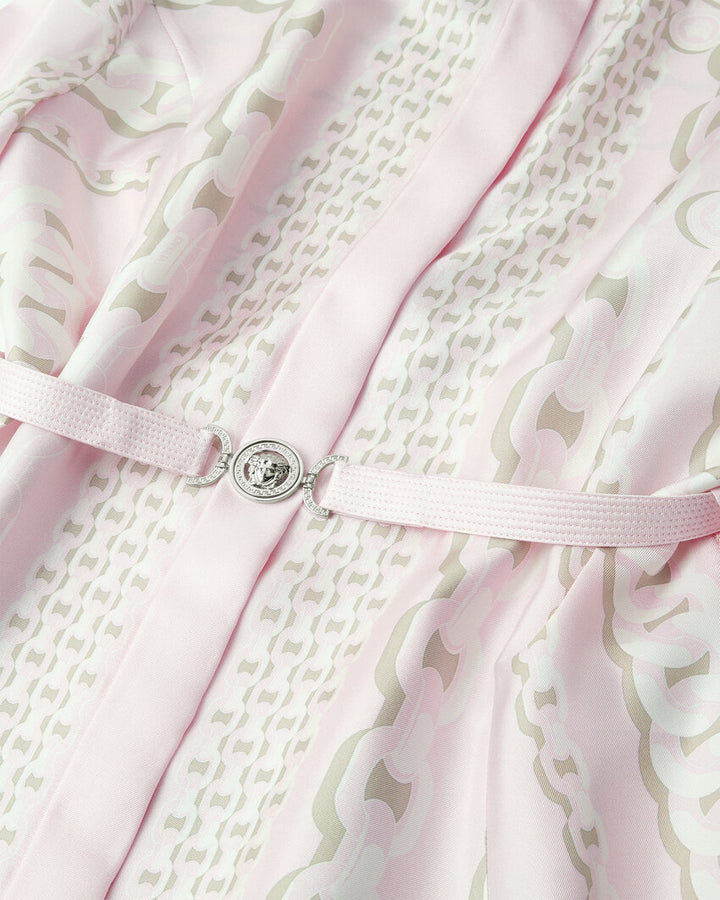VERSACE TREASURE SILK MINI SHIRT DRESS