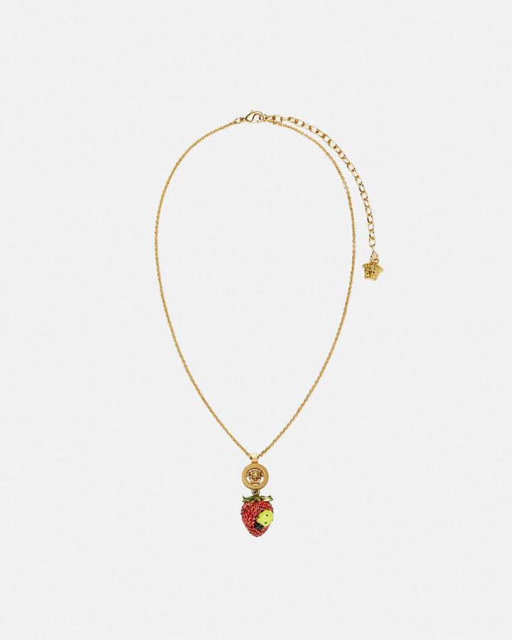 VERSACE STRAWBERRY GARDEN PENDANT NECKLACE
