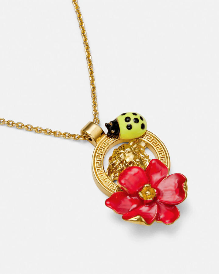 VERSACE STRAWBERRY GARDEN PENDANT NECKLACE