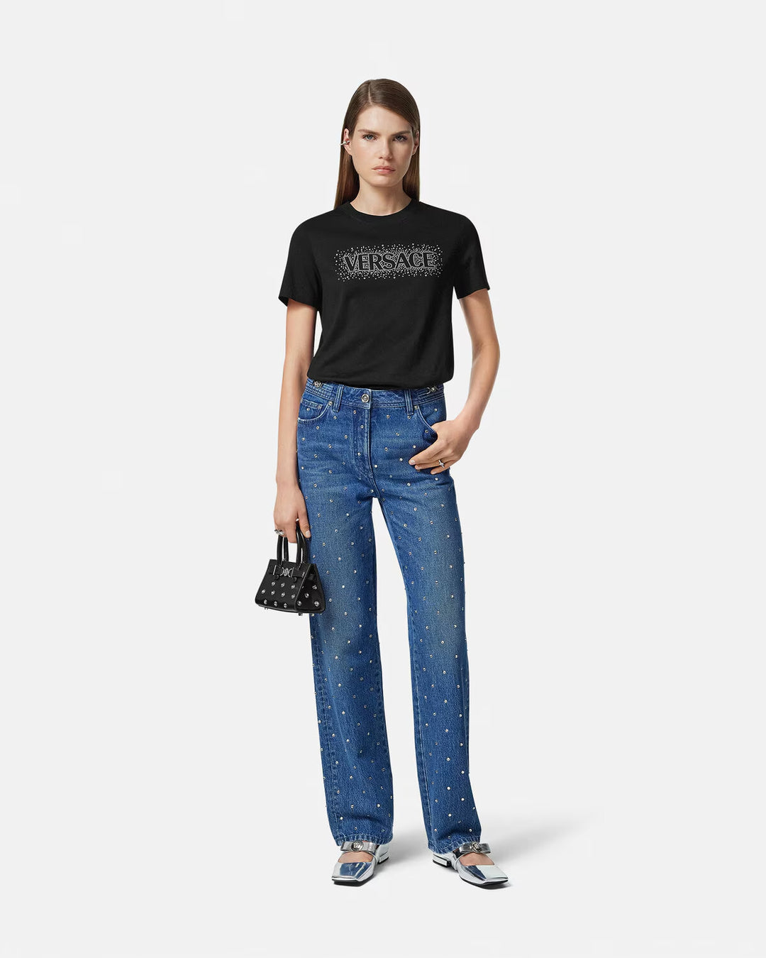 Versace Cielo Stellato Logo Slim-Fit T-Shirt