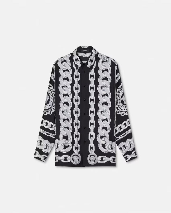Versace MEDUSA CHAINS SILK SHIRT