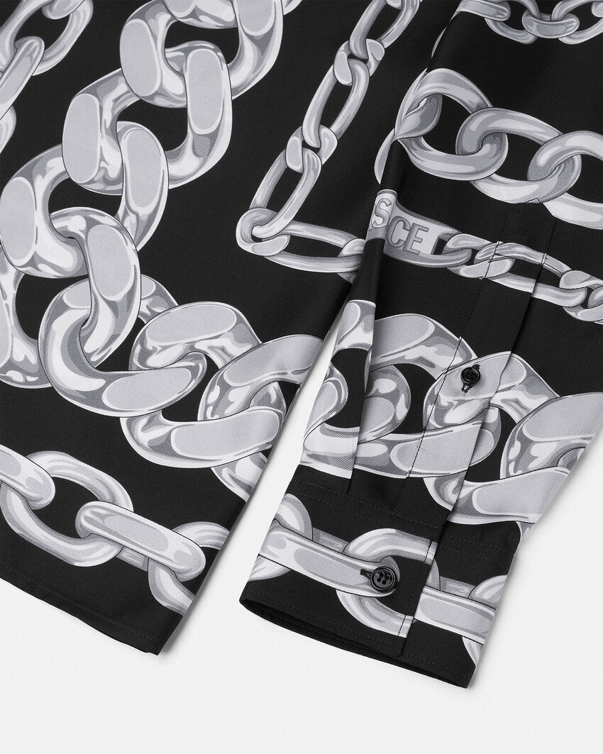 Versace MEDUSA CHAINS SILK SHIRT