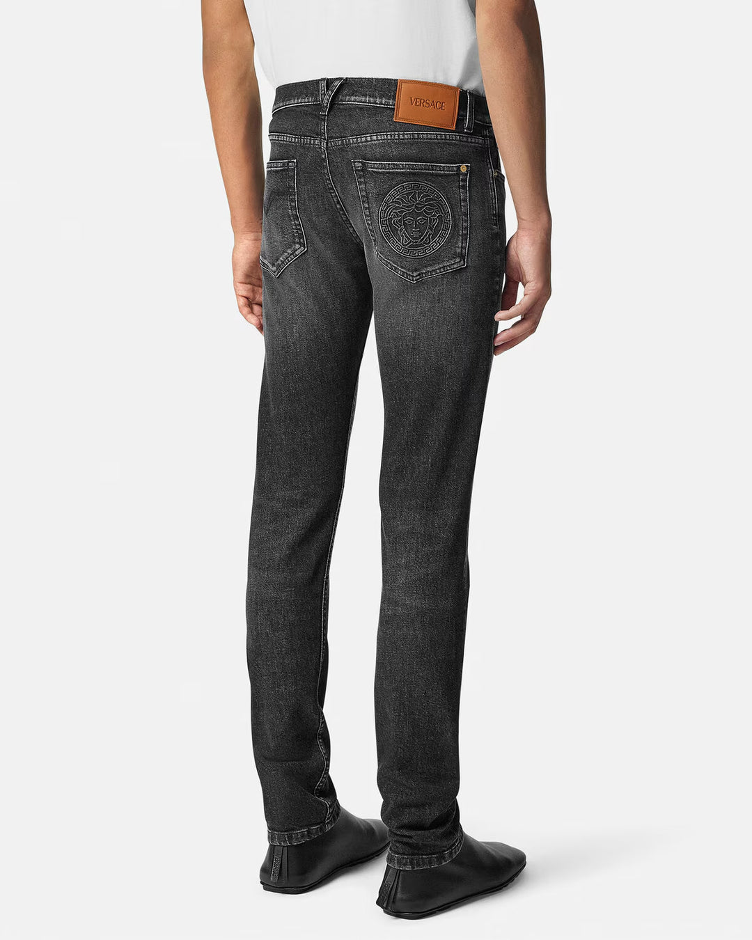 VERSACE Embroidered Medusa Slim-Fit Jeans