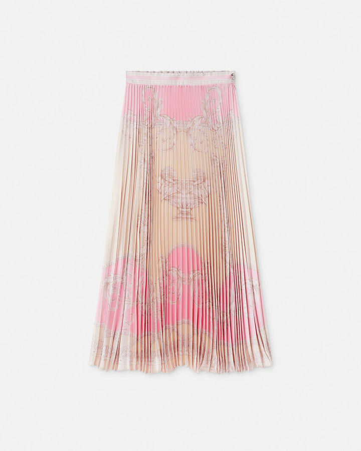 VERSACE LA COUPE DES DIEUX PLEATED MIDI SKIRT