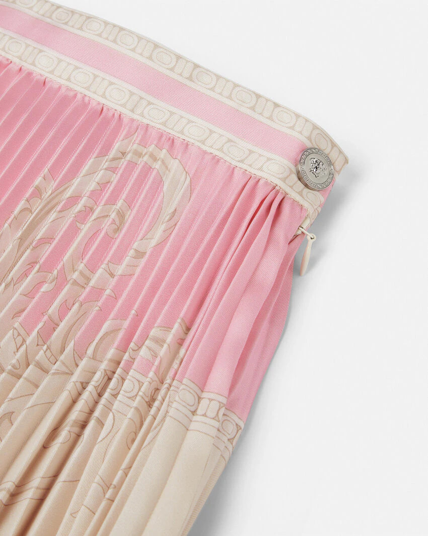 VERSACE LA COUPE DES DIEUX PLEATED MIDI SKIRT