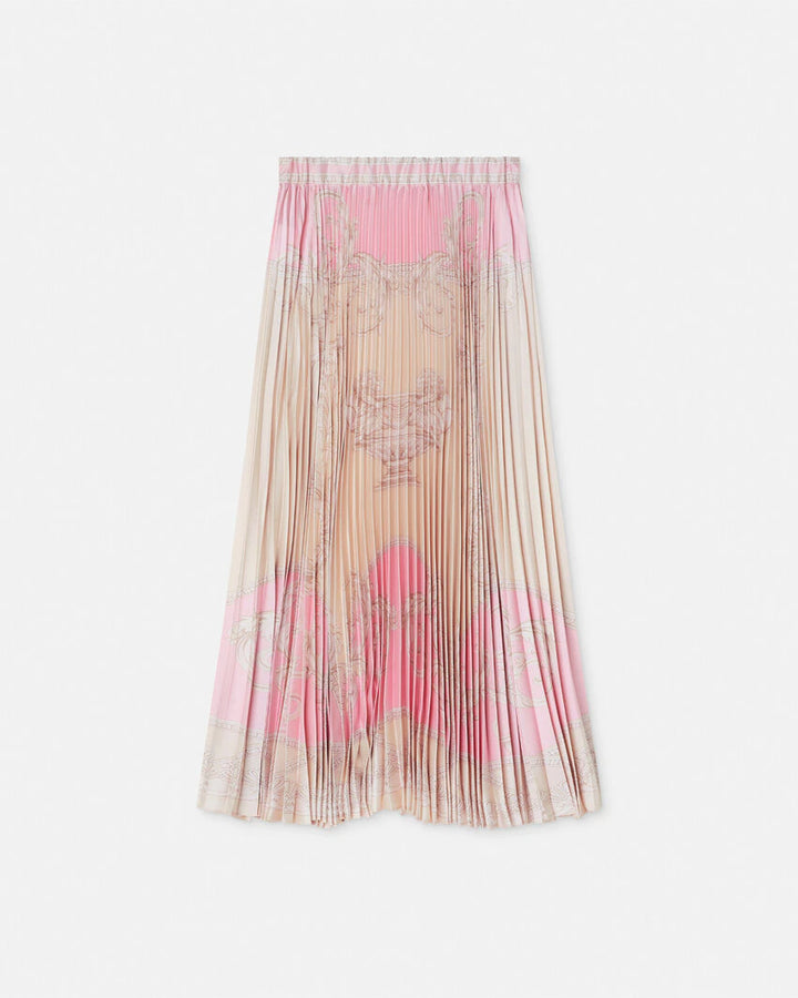VERSACE LA COUPE DES DIEUX PLEATED MIDI SKIRT