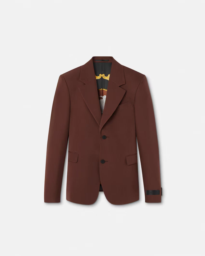 VERSACE Single-Breasted Wool Blazer