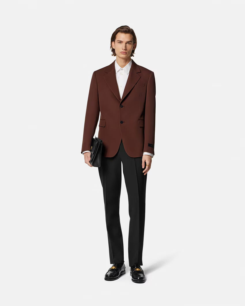 VERSACE Single-Breasted Wool Blazer
