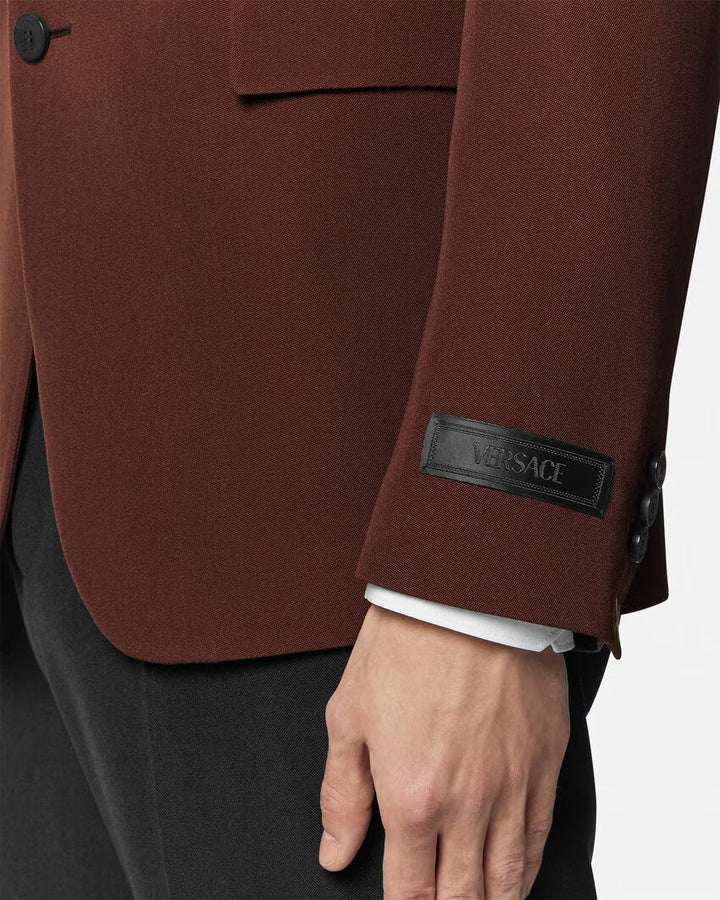 VERSACE Single-Breasted Wool Blazer