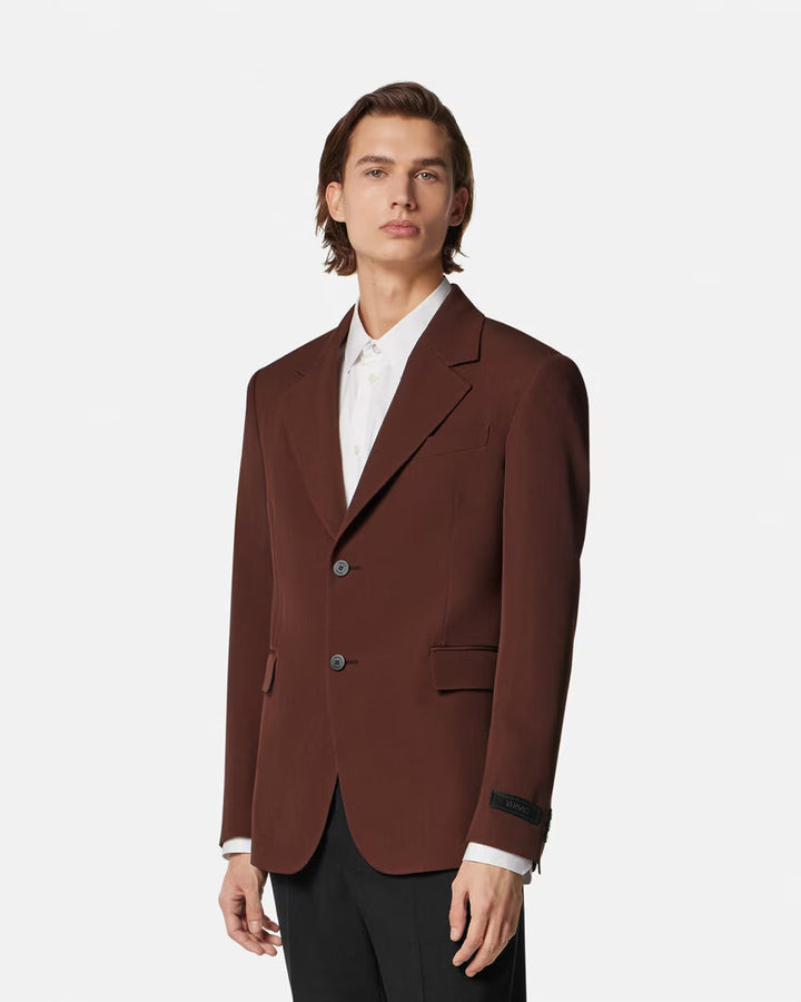 VERSACE Single-Breasted Wool Blazer