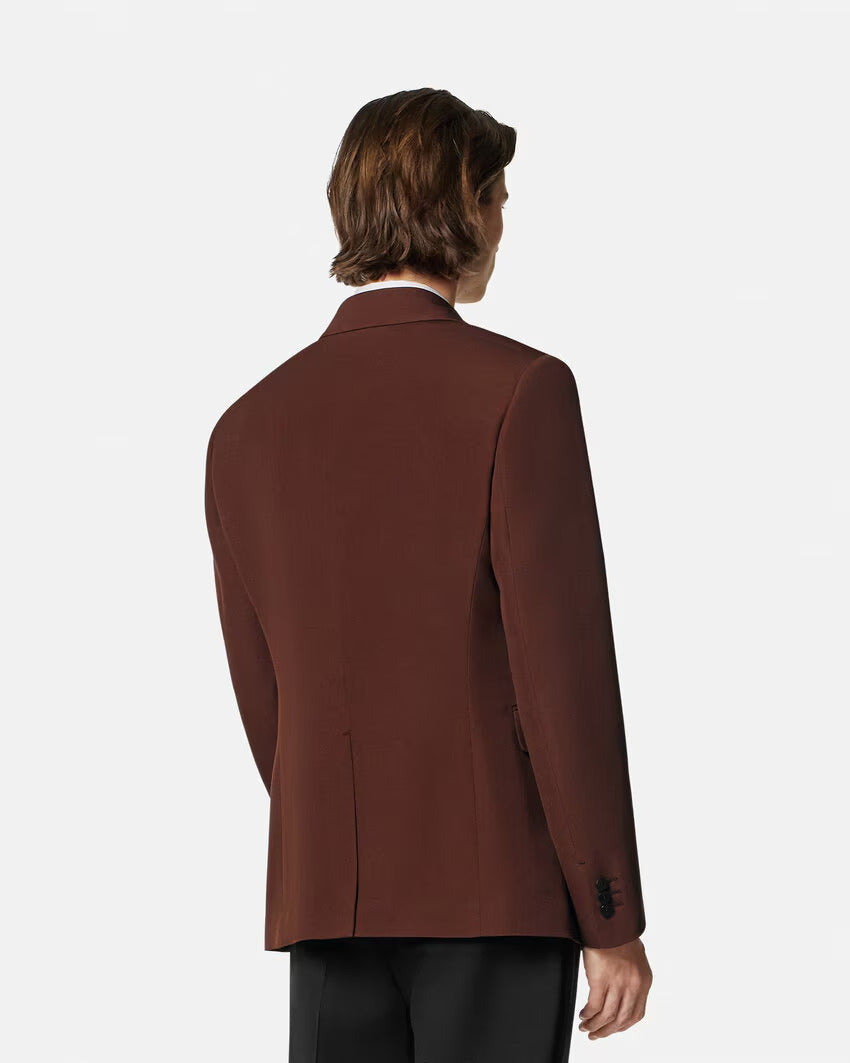 VERSACE Single-Breasted Wool Blazer