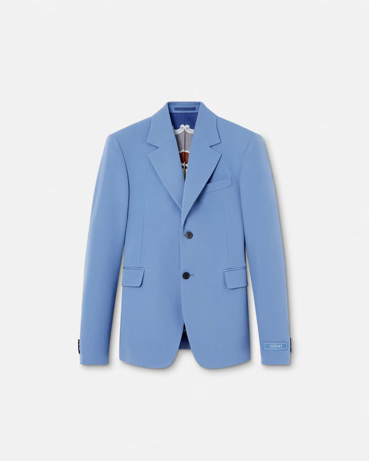 VERSACE Single-Breasted Wool Blazer