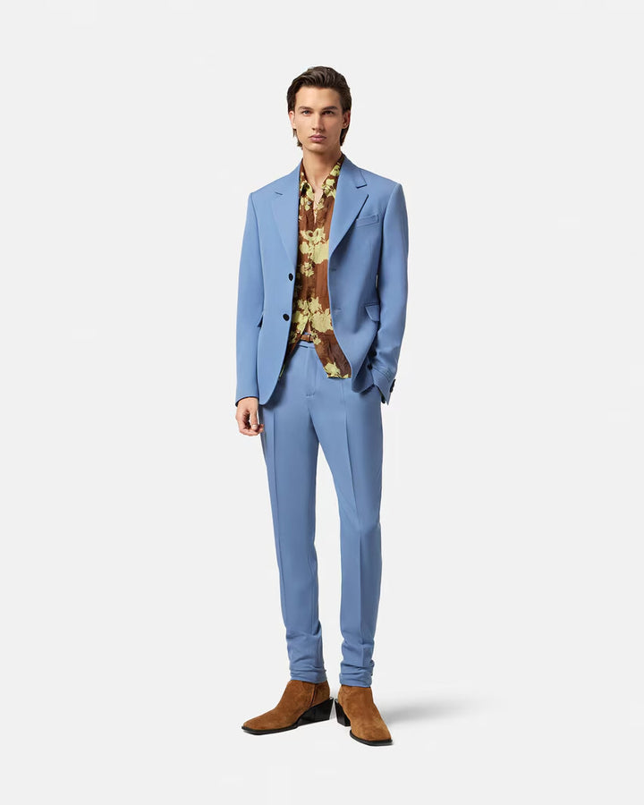 VERSACE Single-Breasted Wool Blazer