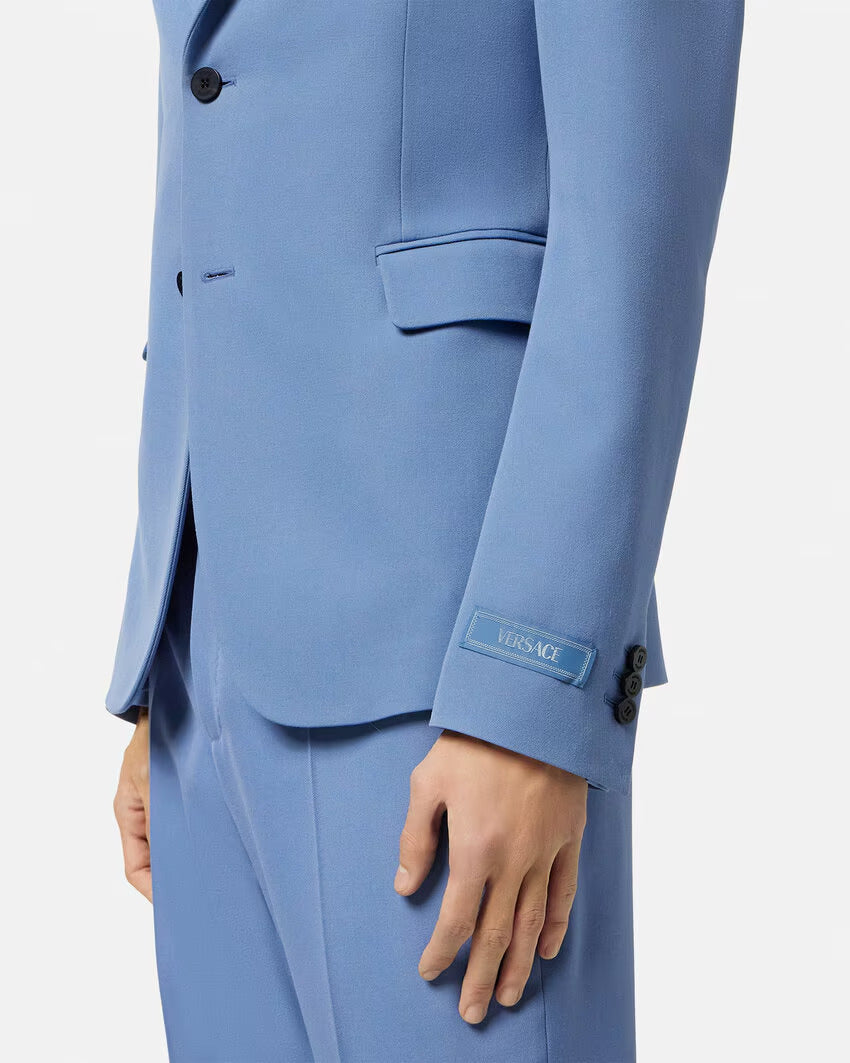 VERSACE Single-Breasted Wool Blazer