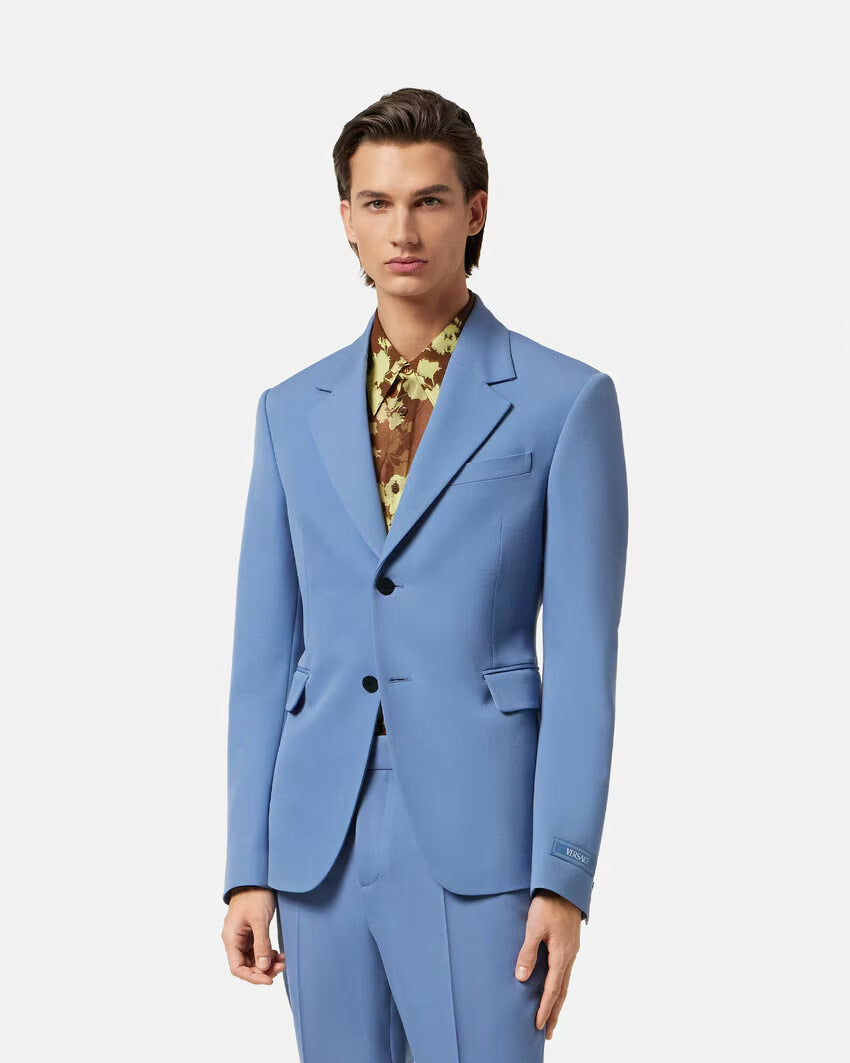 VERSACE Single-Breasted Wool Blazer