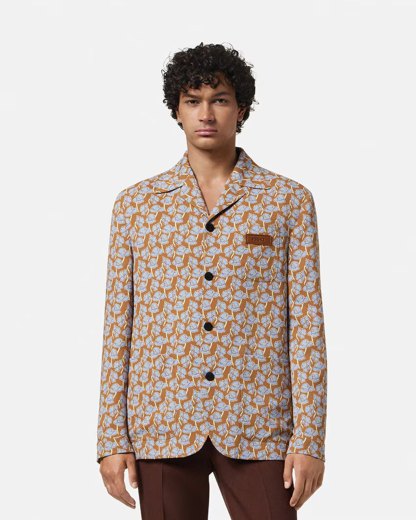 VERSACE Poppies Single-Breasted Cady Blazer