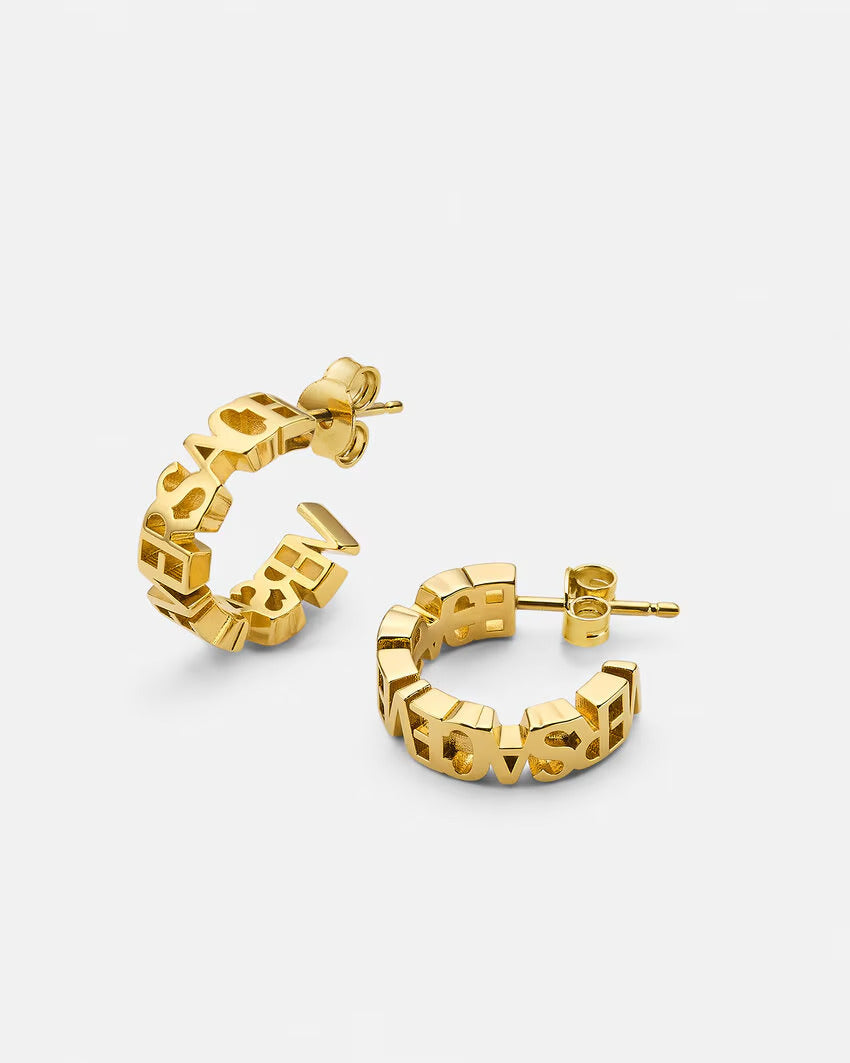 VERSACE Versace Logo Hoop Earrings