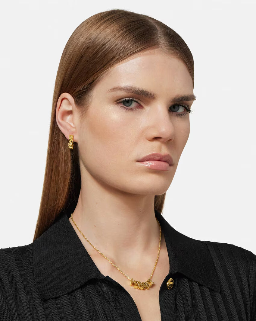 VERSACE Versace Logo Hoop Earrings